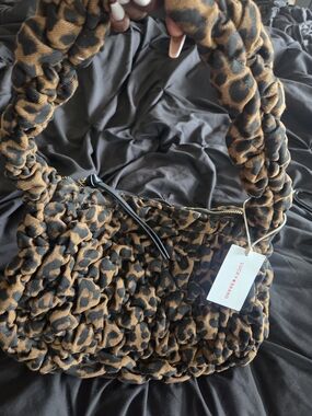 Lucky Brand Leopard-Print Ruched Shoulder Bag - Brown & Black